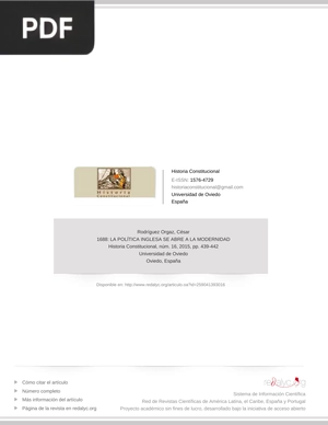 1688: la política inglesa se abre a la modernidad (Articulo)