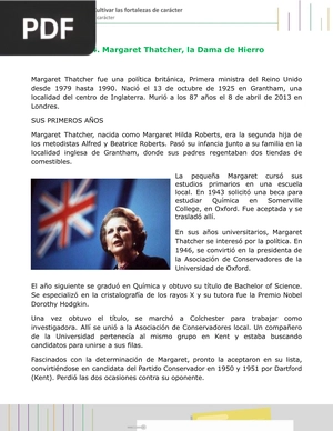 Margaret Thatcher, la Dama de Hierro (Articulo)