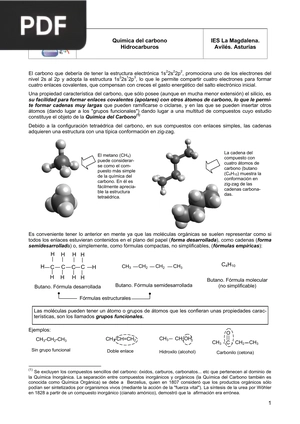 Química del carbono. Hidrocarburos (artículo)