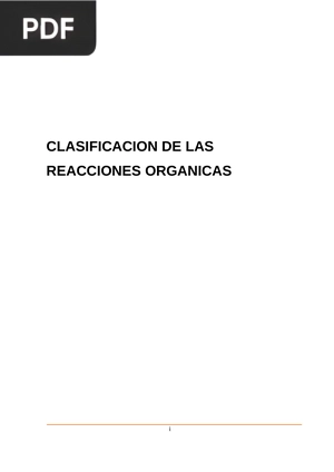 Clasificación de las reacciones orgánicas