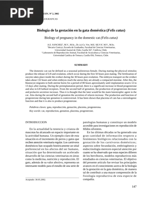Biología de la gestación en la gata doméstica
