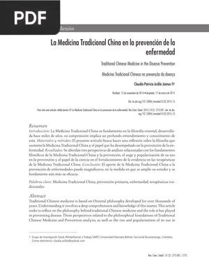La Medicina Tradicional China en la prevención de la enfermedad (Artículo)