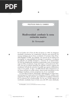 Biodiversidad: Cambatir la sexta extinción (artículo)