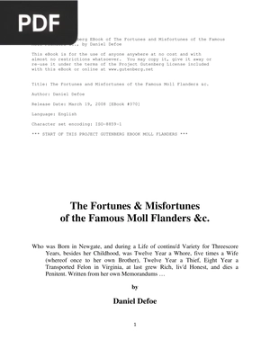 The Fortunes & Misfortunes of the Famous Moll Flanders &c (Inglés)