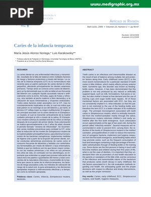 Caries de la infancia temprana (Artículo)