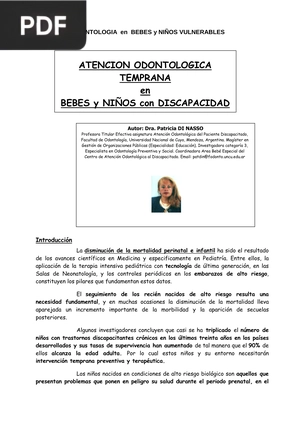 Atención odontológica temprana en bebés y niños con discapacidad