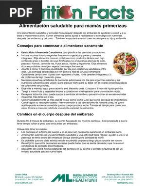 Alimentación saludable para mamás primerizas