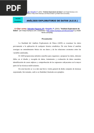 Análisis Exploratorio de Datos (A.E.D.)