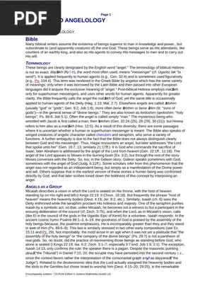 Angels and Angeology