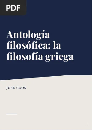 Antología filosófica: la filosofía griega
