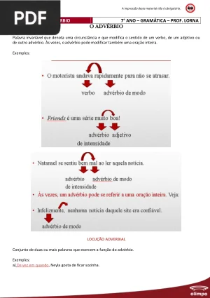 Apostila sobre Advérbio