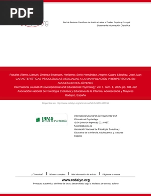 Cacarterísticas psicológicas asociadas a la manipulacoión interpersonal en adolescentes jóvenes