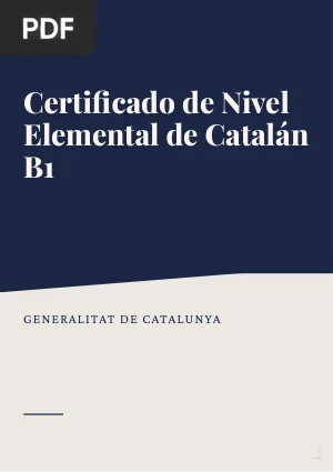 Certificat de nivell elemental de català (B1). Model d'examen
