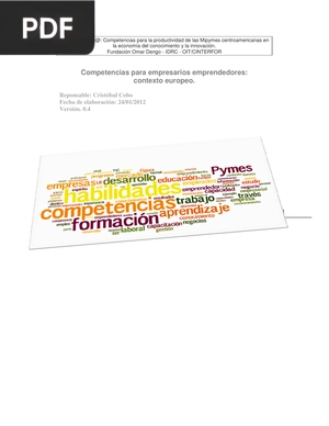 Competencias para empresarios emprendedores, contexto europeo