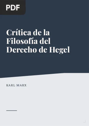 Crítica de la Filosofía del Derecho de Hegel