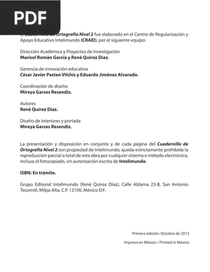 Cuadernillo de Ortografía Nivel 2