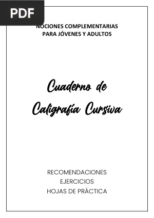 Cuaderno de Caligrafía Cursiva para Jóvenes y Adultos