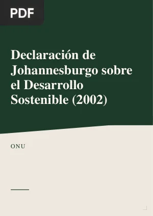 Declaración de Johannesburgo sobre el Desarrollo Sostenible (2002)