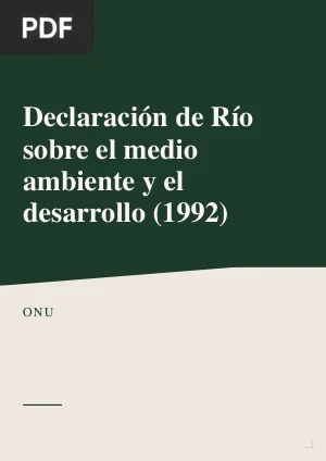 Declaración de Río sobre el medio ambiente y el desarrollo (1992)