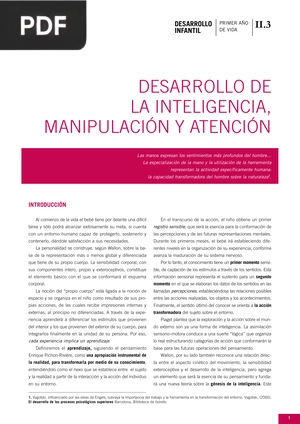 Desarrollo de la inteligencia, manipulación y atención