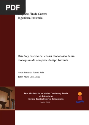 Diseño y cálculo del chasis monocasco de un monoplaza de competición tipo fórmula