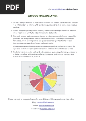 Ejercicio rueda de la vida