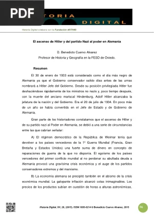 El ascenso de Hitler y del partido Nazi al poder en Alemania