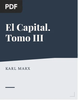 El Capital. Tomo III