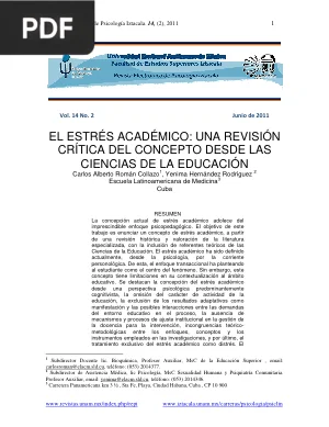 El estrés académico: una revisión crítica del concepto desde las Ciencias de la Educación