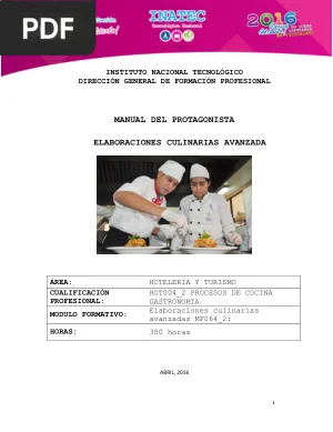 Elaboraciones Culinarias Avanzadas