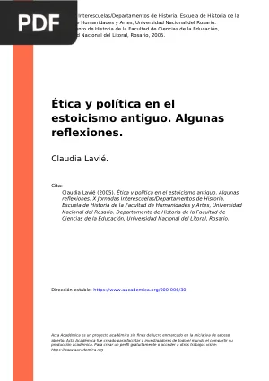 Ética y política en el estoicismo antiguo