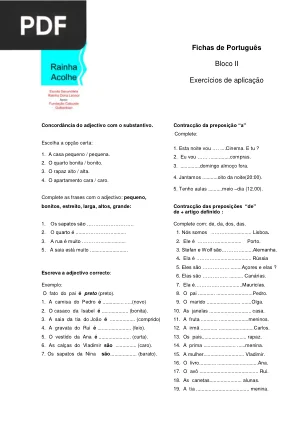 Fichas de Português - Bloco II