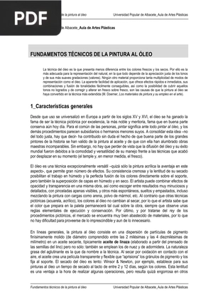 Fundamentos técnicos de la pintura al óleo