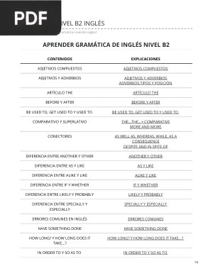 Gramática Nivel B2 Inglés