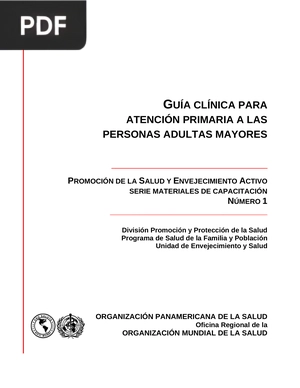 Guía Clínica para Atención Primaria a las Personas Adultas Mayores