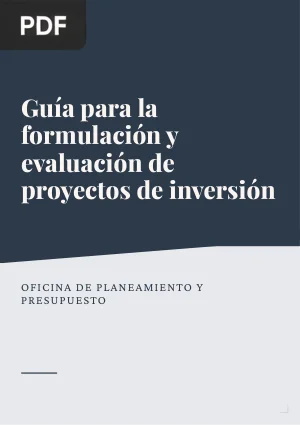 Guía para la formulación y evaluación de proyectos de inversión