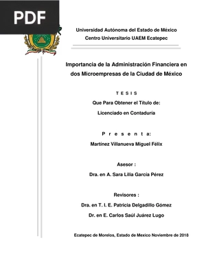 Importancia de la Administración Financiera en dos Microempresas