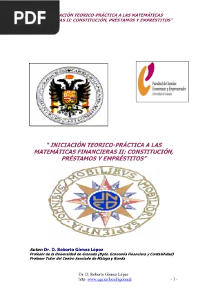 Iniciación teórico-práctica a las matemáticas financieras II: Constitución, Préstamos y Empréstitos