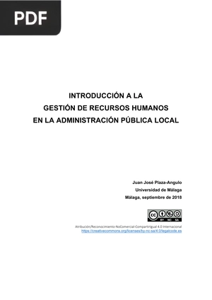 Introducción a la Gestión de Recursos Humanos en la Administración Pública Local