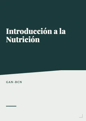 Introducción a la Nutrición