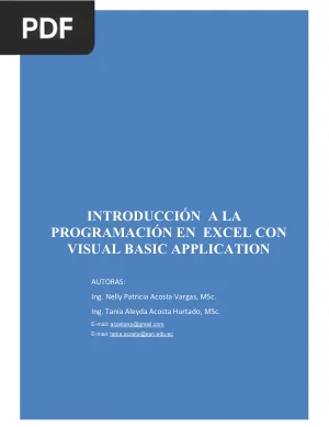 Introducción a la Programación en Excel con Visual Basic Application