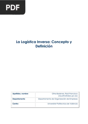 La Logística Inversa: Concepto y Definición