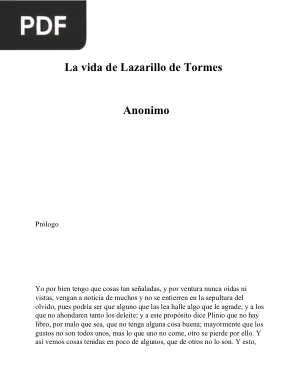 La Vida de Lazarillo de Tormes