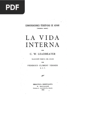 La Vida Interna Tomo I