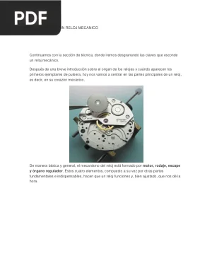 Las Partes de Un Reloj Mecánico