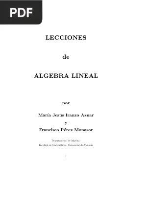 Lecciones de Álgebra Lineal