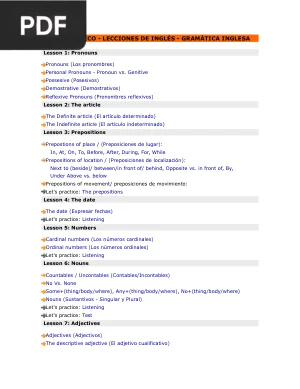 Lecciones de Inglés: Gramática Inglesa