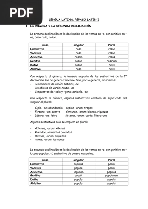 Lengua latina. Repaso Latín