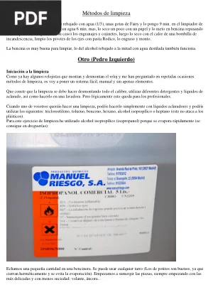 Limpieza y Mantenimiento de Relojes