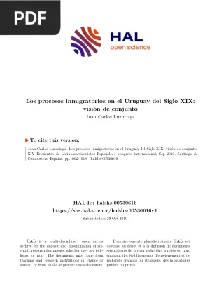 Los procesos inmigratorios en el Uruguay del Siglo XIX: visión de conjunto